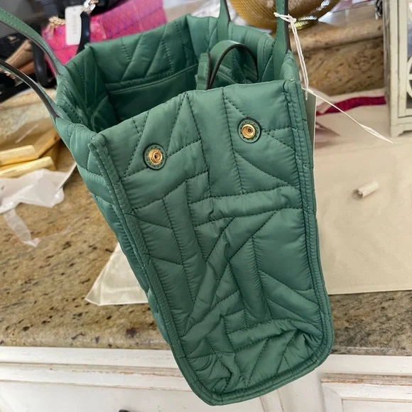 New Tory Burch Ella Basketweave Small Tote - Picture 6 of 8